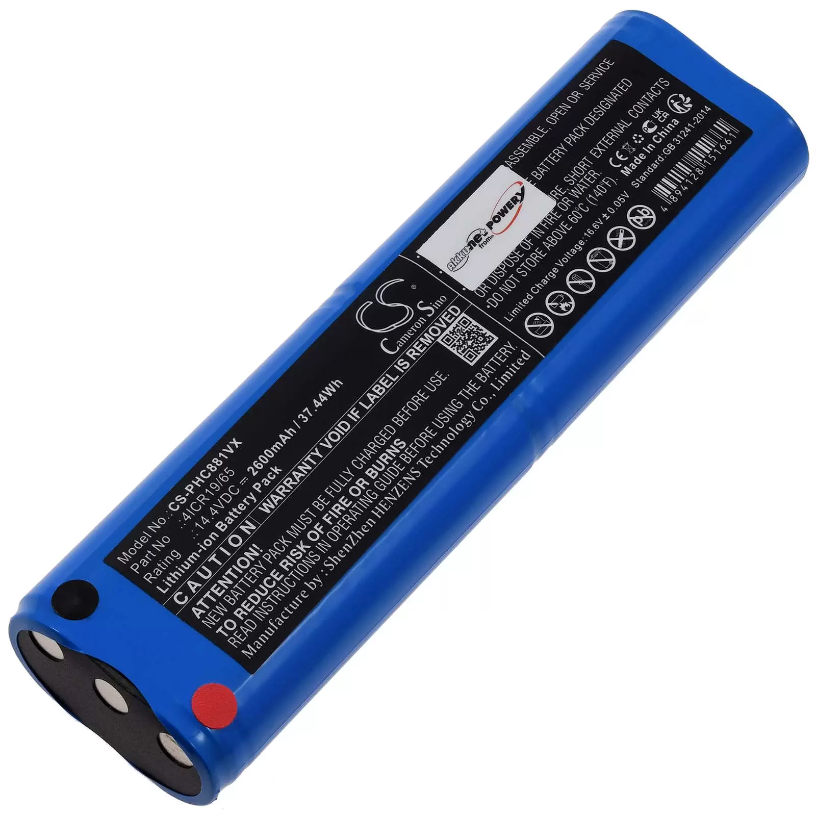Akku passend für Saugroboter Philips FC8810 FC8820 FC8830 Typ 4ICR19/65