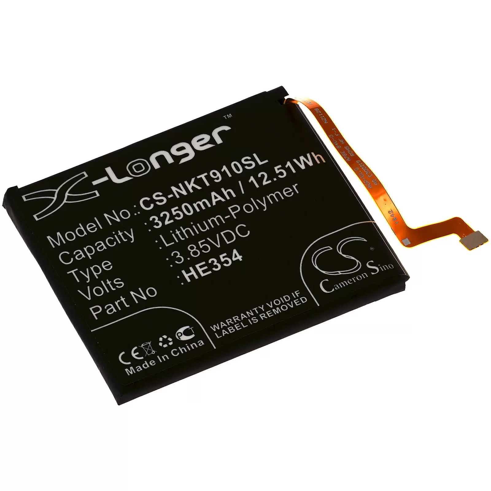 Akku passend für Handy, Smartphone Nokia 9 PureView, TA-1087, Typ HE354 u.a.