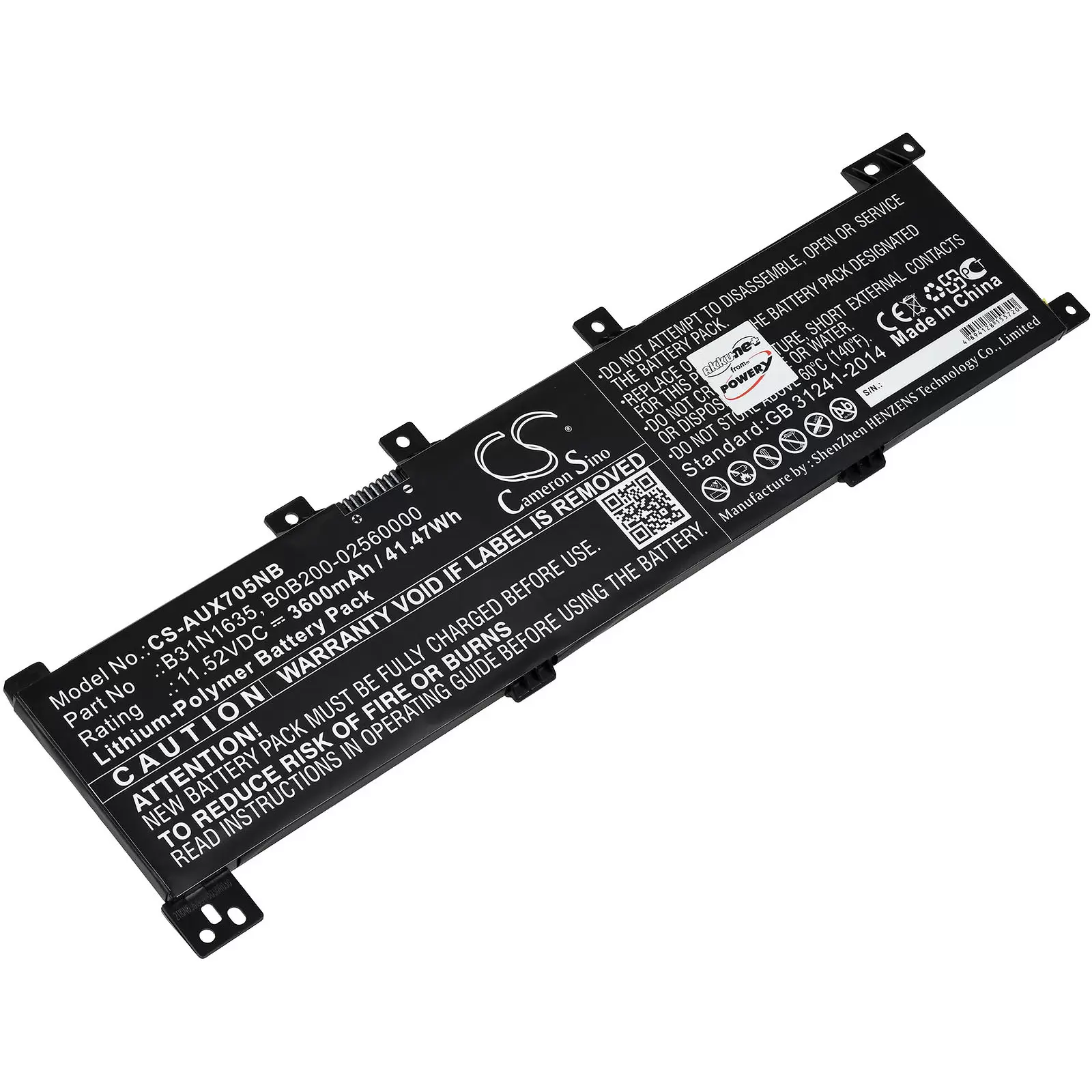Akku passend für Laptop Asus X705,  Vivobook 17, Typ B31N1635