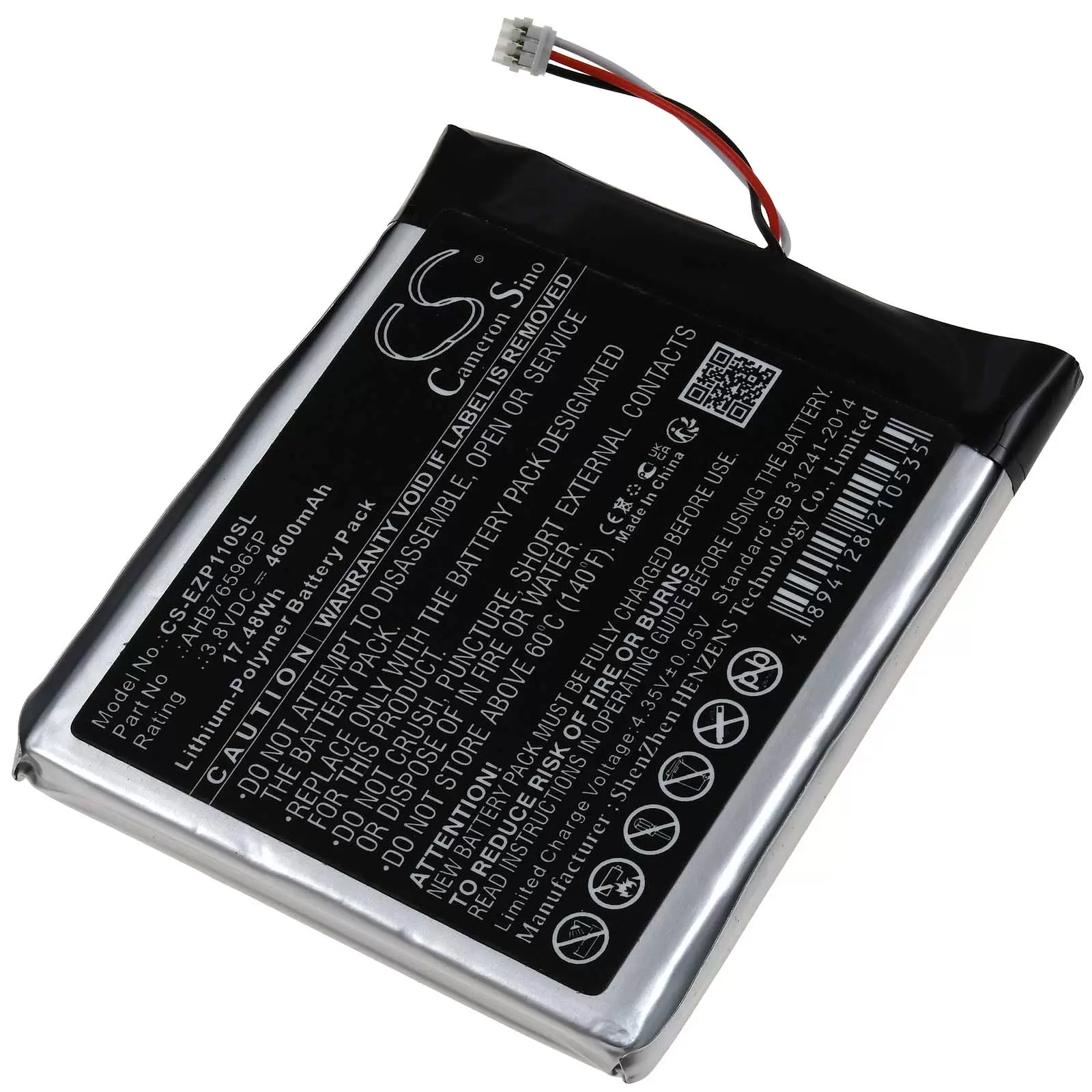Akku passend für Kamera Türspion ezviz DP1C DP1C-4A1WPFBSR Typ AHB765965P