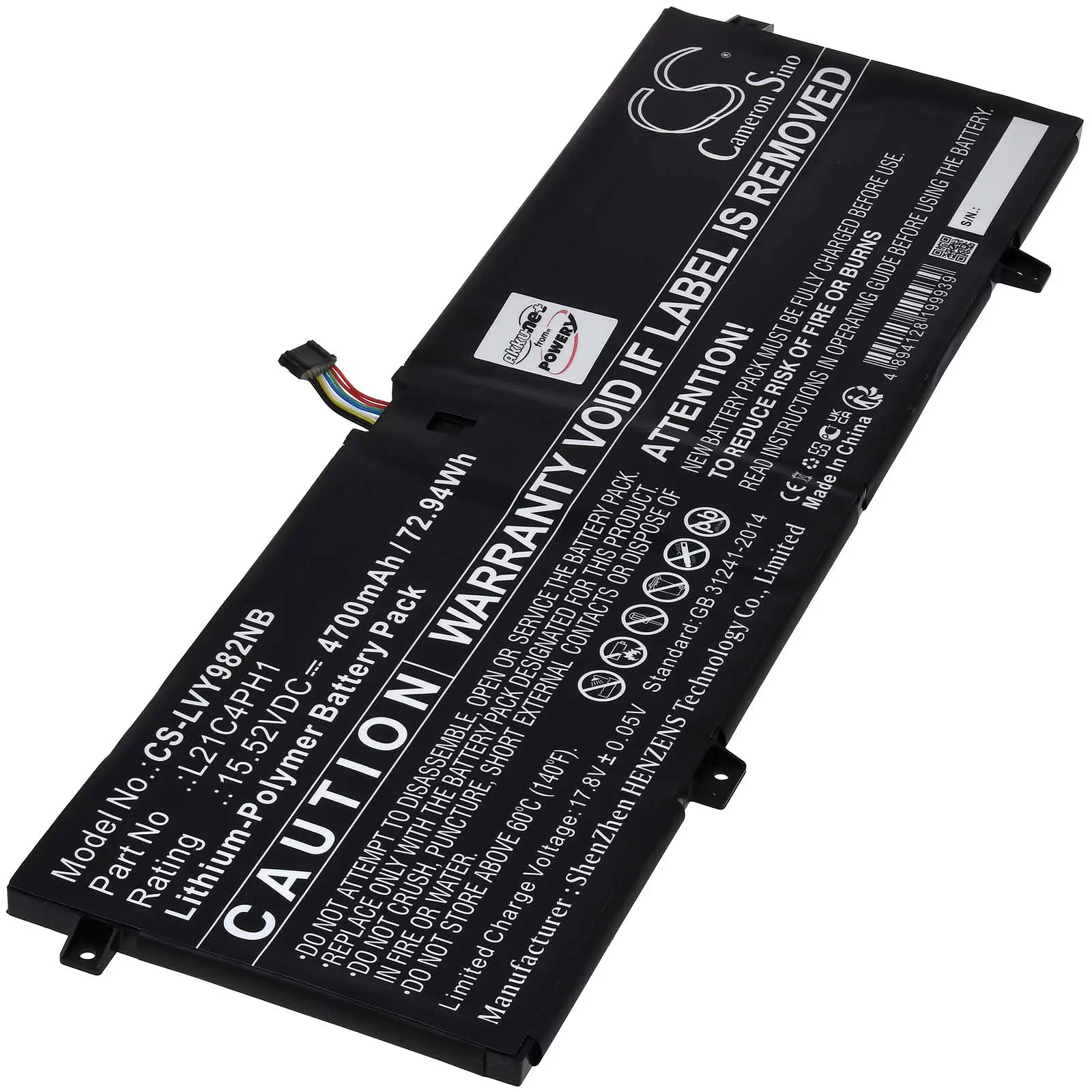 Akku passend für Laptop Lenovo Yoga Slim 9 14IAP Typ L21M4PH1