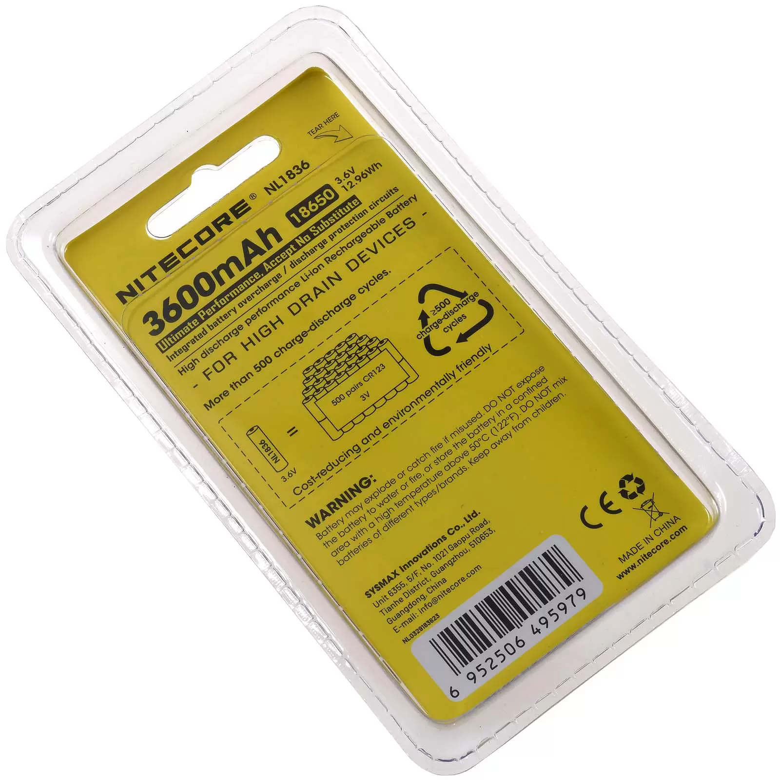 Nitecore Li-Ion Akku Typ 18650 3600mAh NL1836