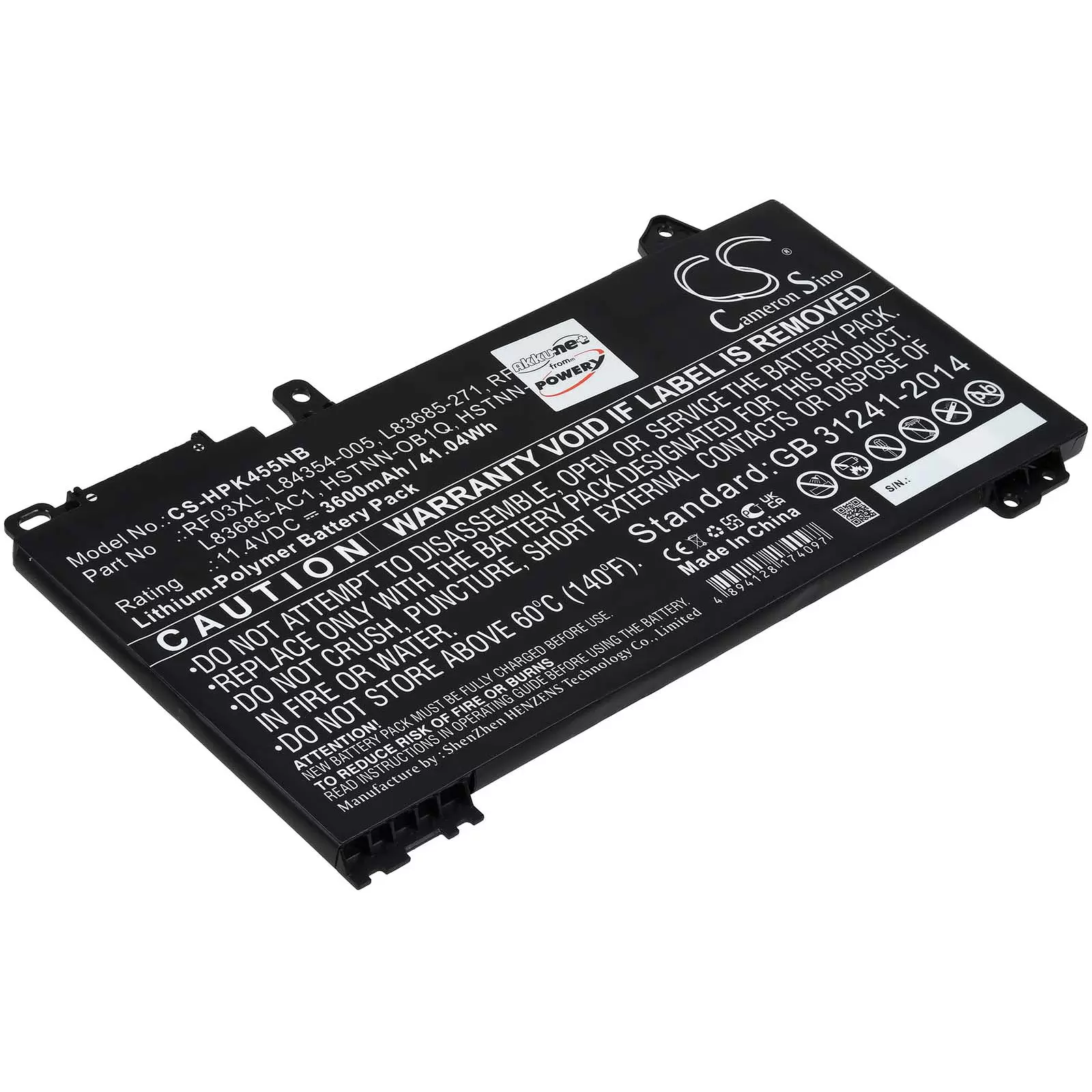 Akku passend für Laptop HP Pavilion x360 14 Convertible,  Typ RF03XL