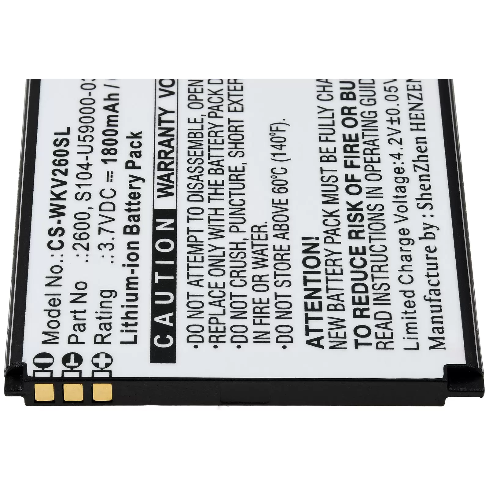 Akku passend für Handy, Smartphone Wiko Sunny 2 Plus, V2600,  Typ S104-U59000-038