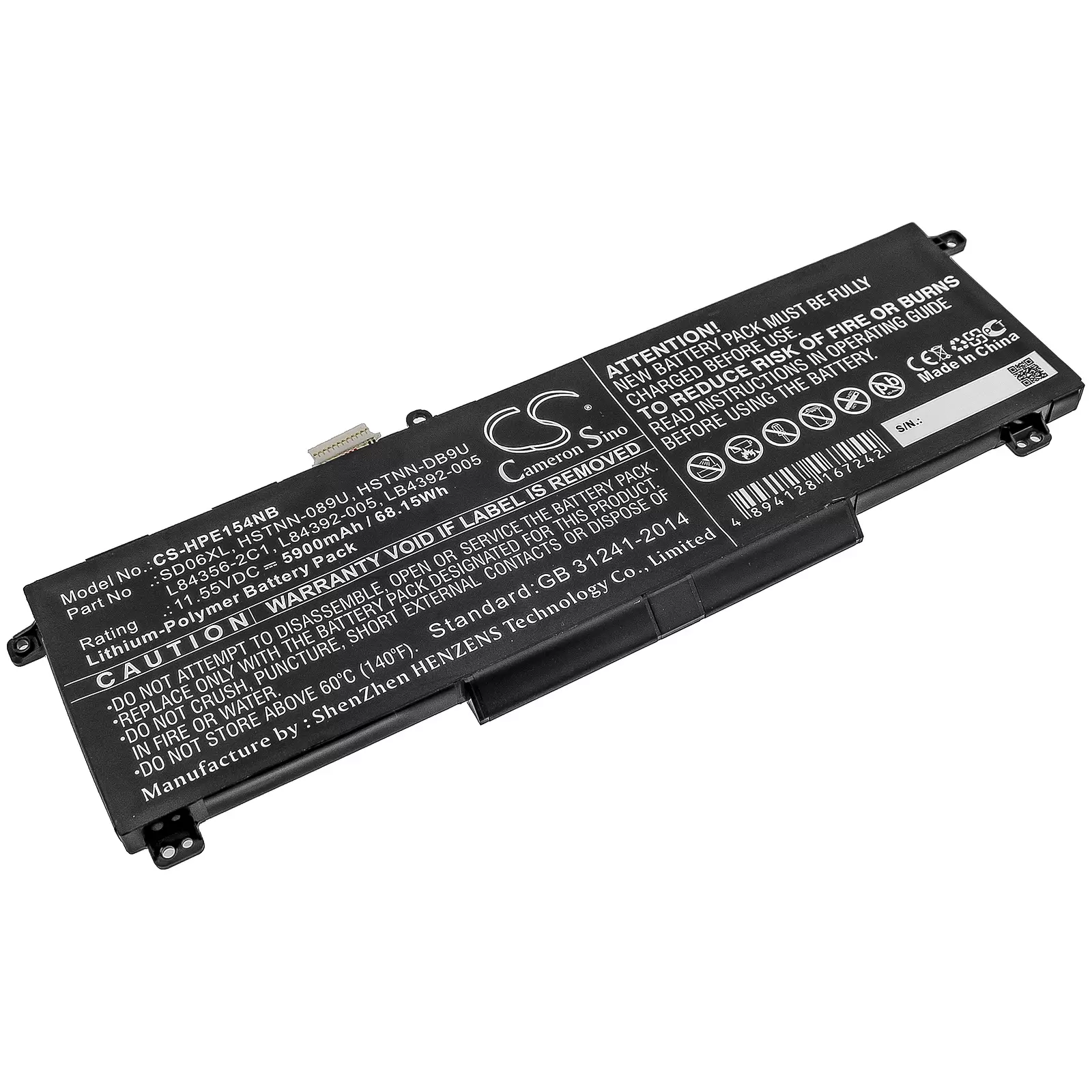 Akku passend für Laptop HP Omen 15-EK0004TX, Typ HSTNN-DB9U, SD06XL