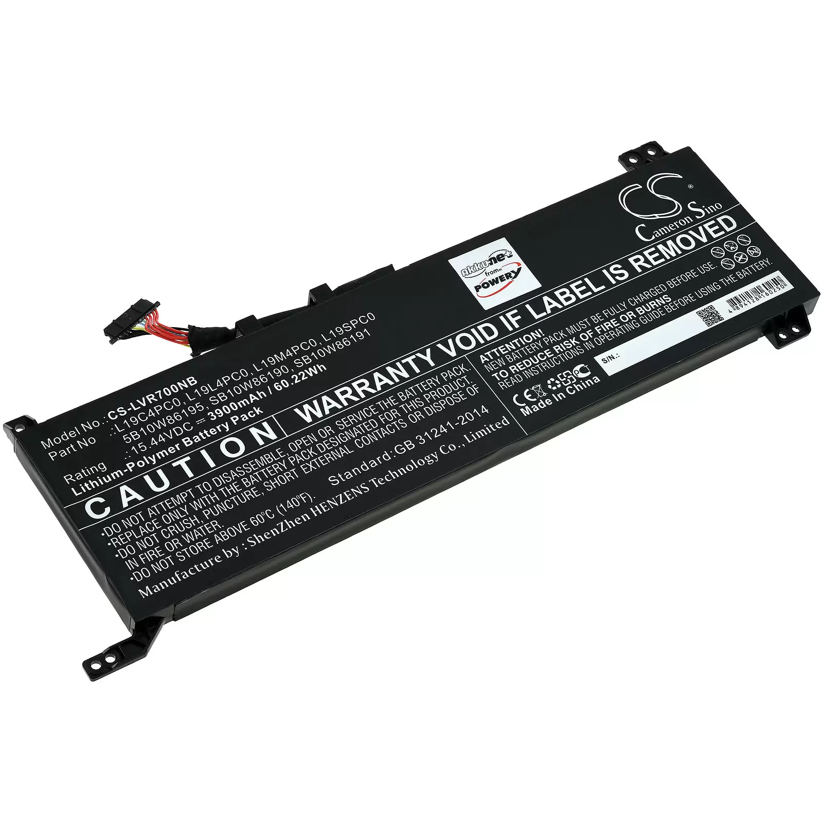Akku passend für Laptop Lenovo Legion 5 15IMH05H, Legion R7000 2020, Typ L19C4PC0 u.a.