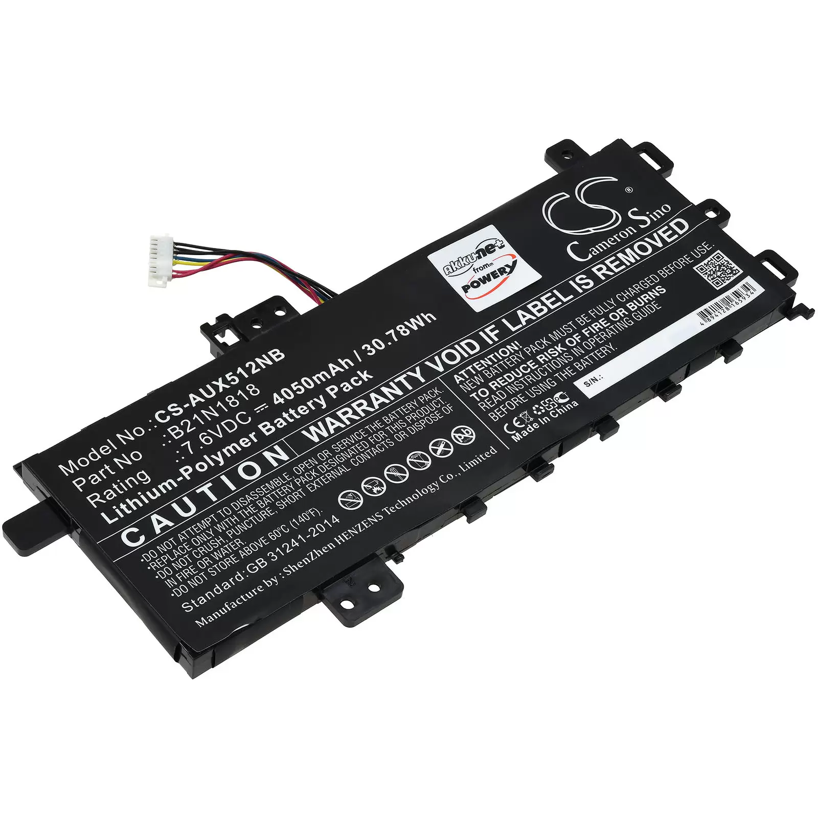 Akku passend für Laptop Asus VivoBook 15 X512UA-EJ418T, S712FA-AU688T,  Typ B21N1818