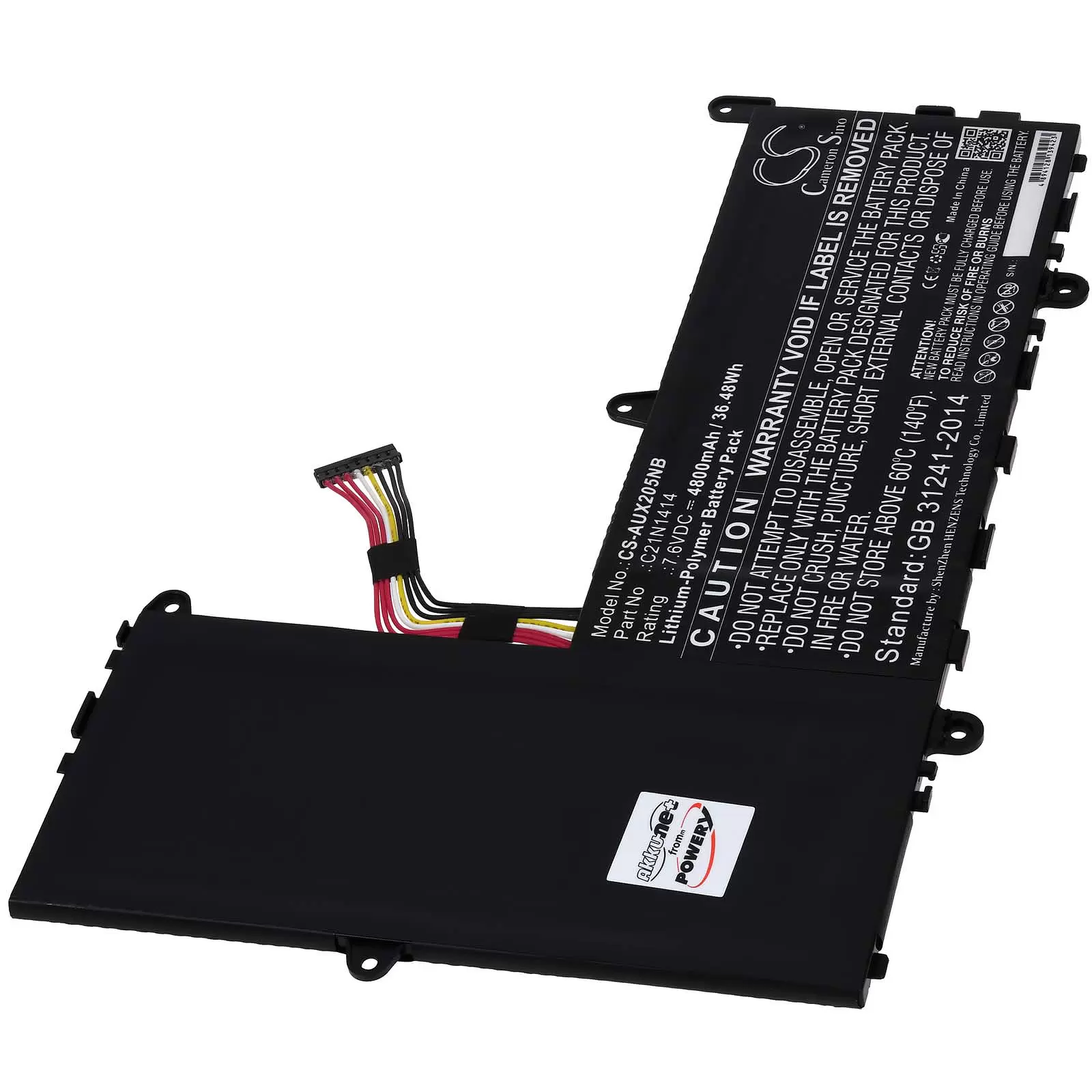 Akku passend für Asus EeeBook X205,  EeeBook F205TA, Typ C21N1414