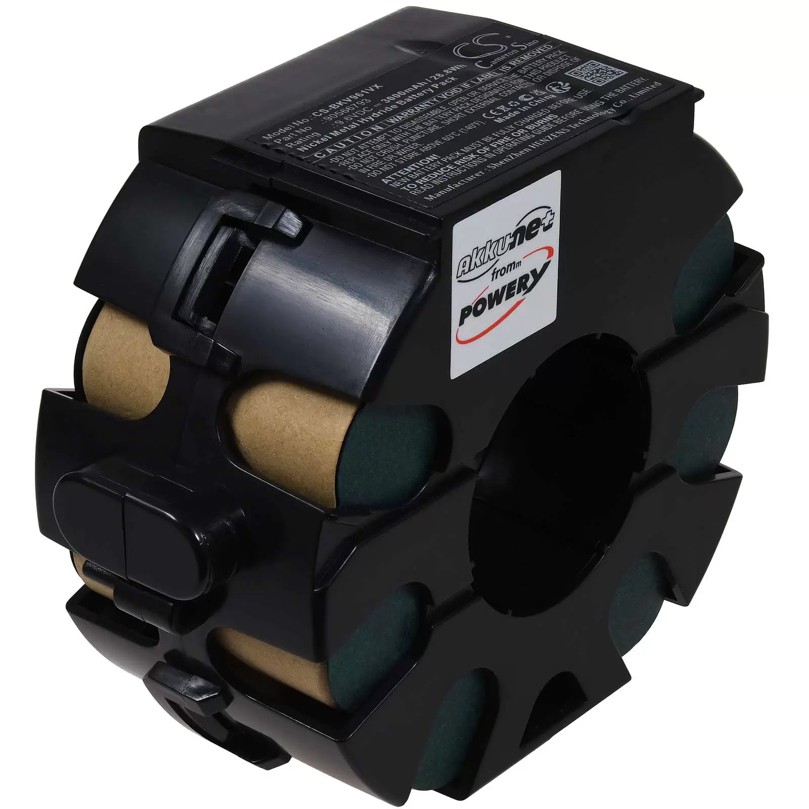 Akku passend für Hand-Staubsauger Black & Decker WD9610 DV9610N Typ 90566793