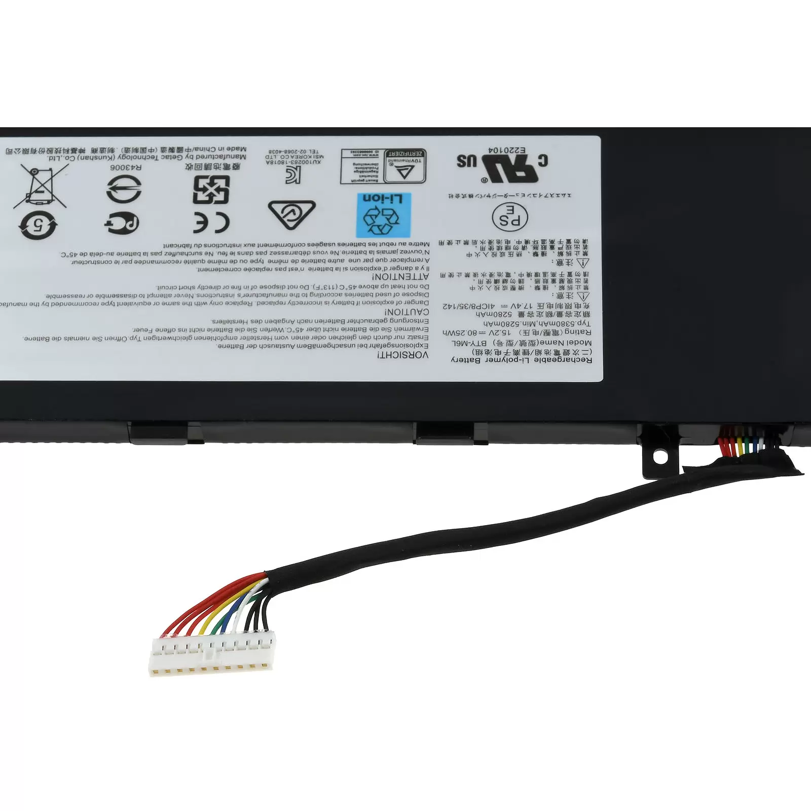 Akku passend für Laptop MSI GS65 Stealth, P65 Creator 8RF, Typ BTY-M6L u.a.
