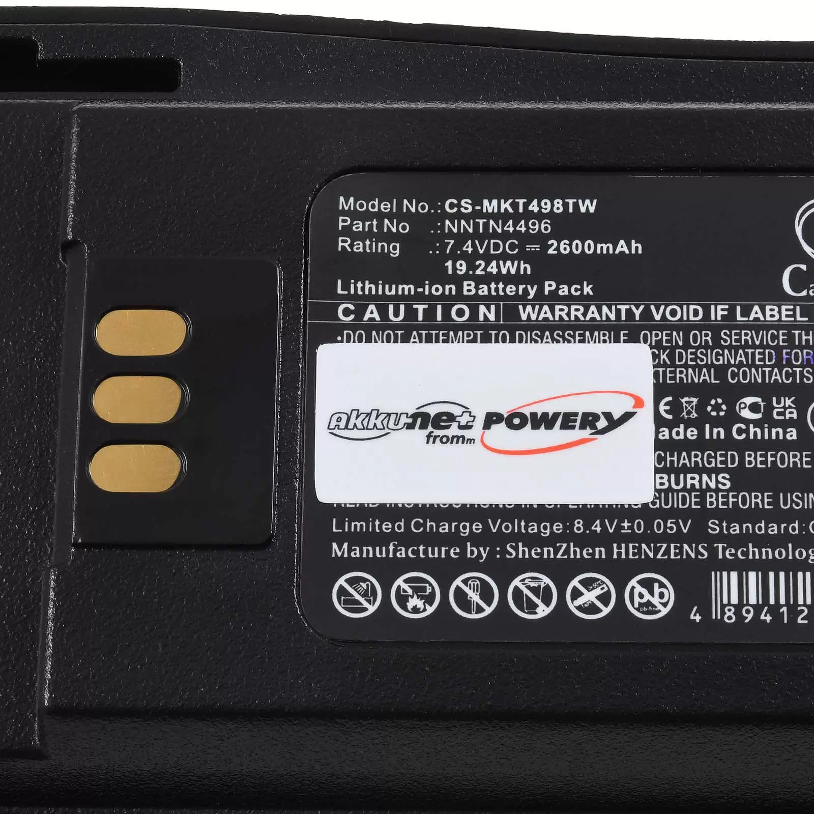 Powerakku passend für Motorola CP150  CP200/PR400 Typ NNTN4970A Bauform beachten!