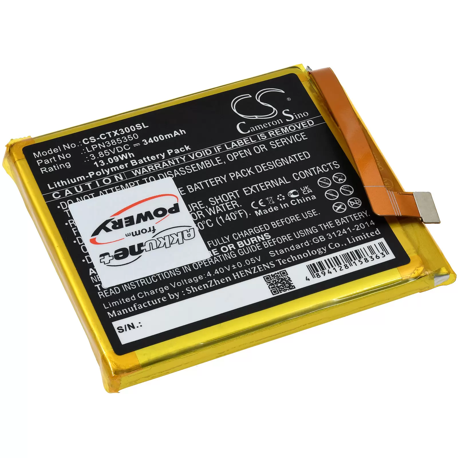 Akku passend für Outdoor-Smartphone Crosscall Trekker X3,  Core-X3,  Action-X3, Typ LPN385350