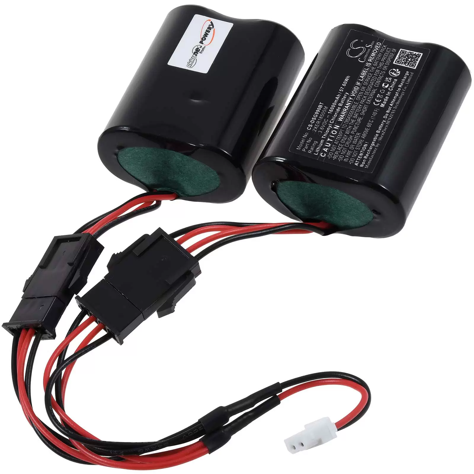 Lithiumbatterie-Pack für Sirene Visonic MCS-720B / MCS-740 / Typ 2XER18505M Steckertyp beachten