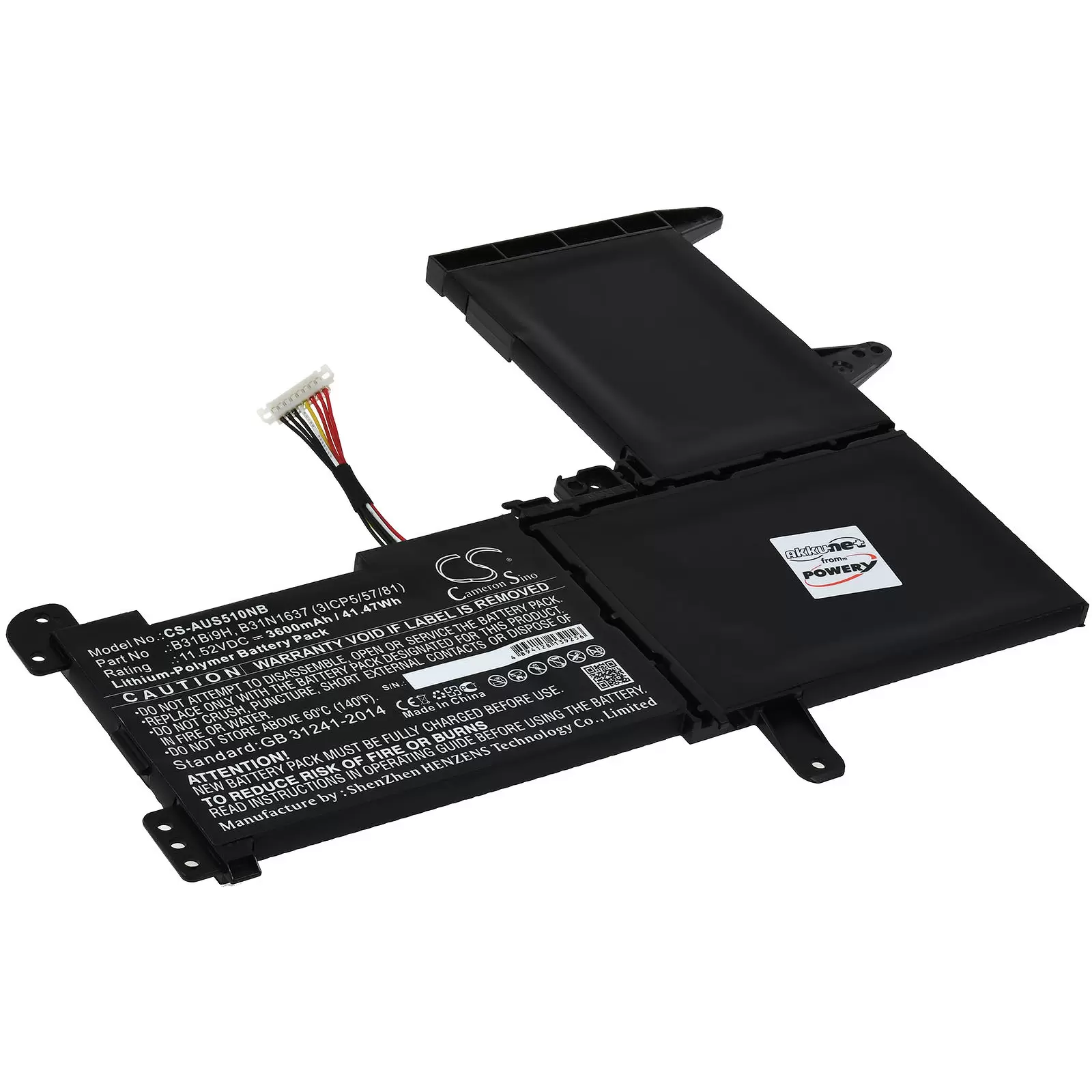 Akku passend für Laptop Asus X510, Vivobook S15, Typ B31N1637 u.a.