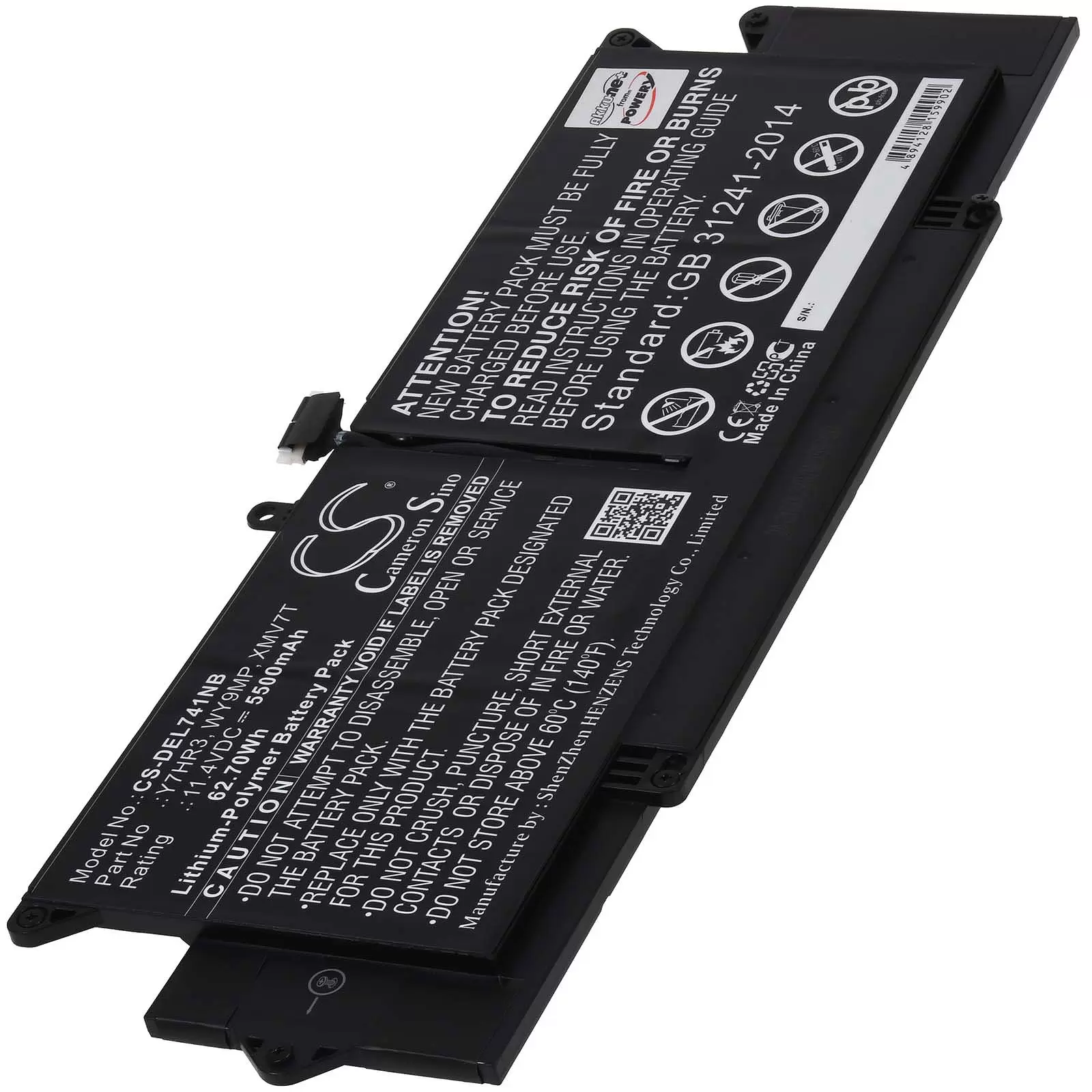 Akku passend für Laptop Dell Latitude 7410 Typ WY9MP