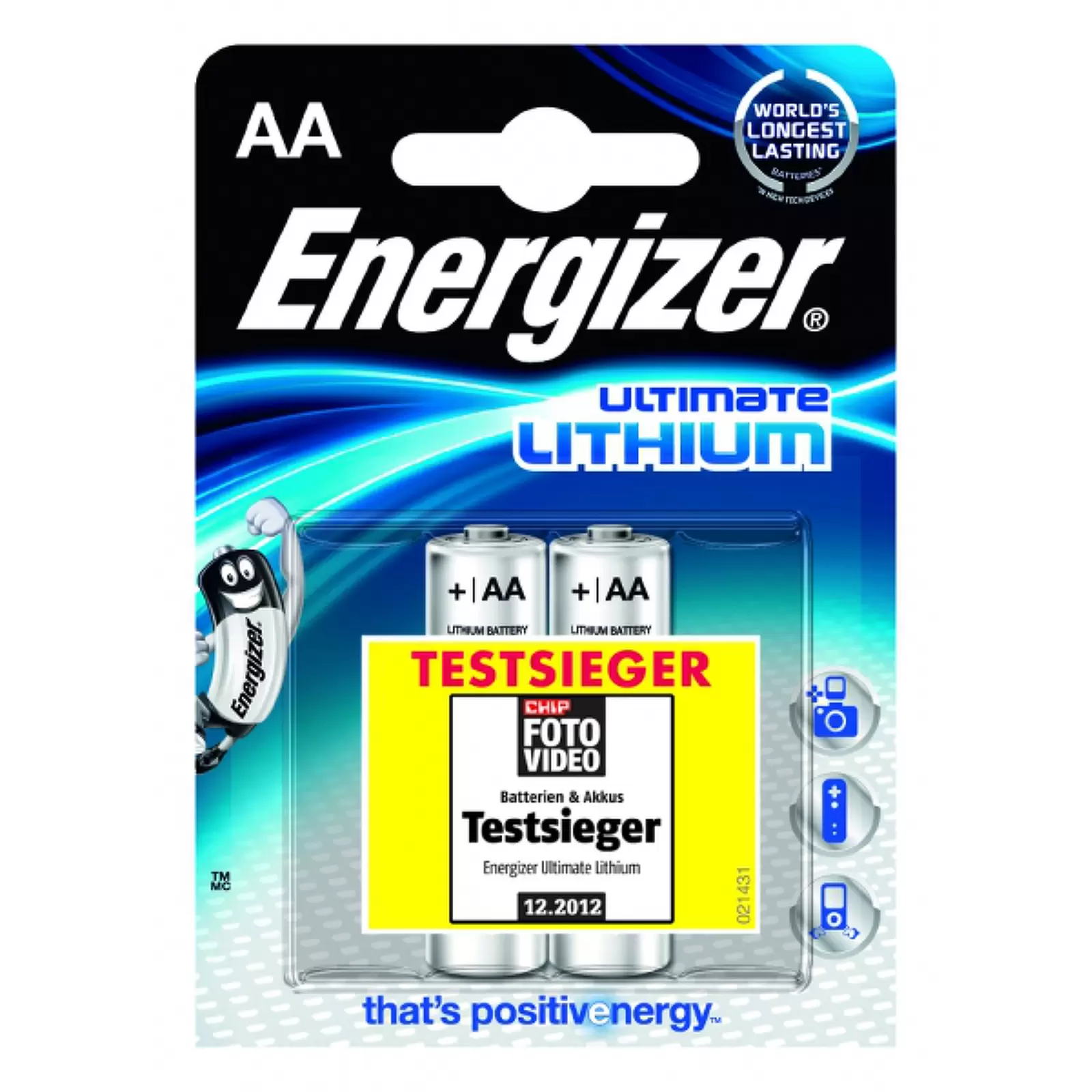 Lithium Batterie Energizer L91 / Mignon / AA / FR6 /  2er Blister