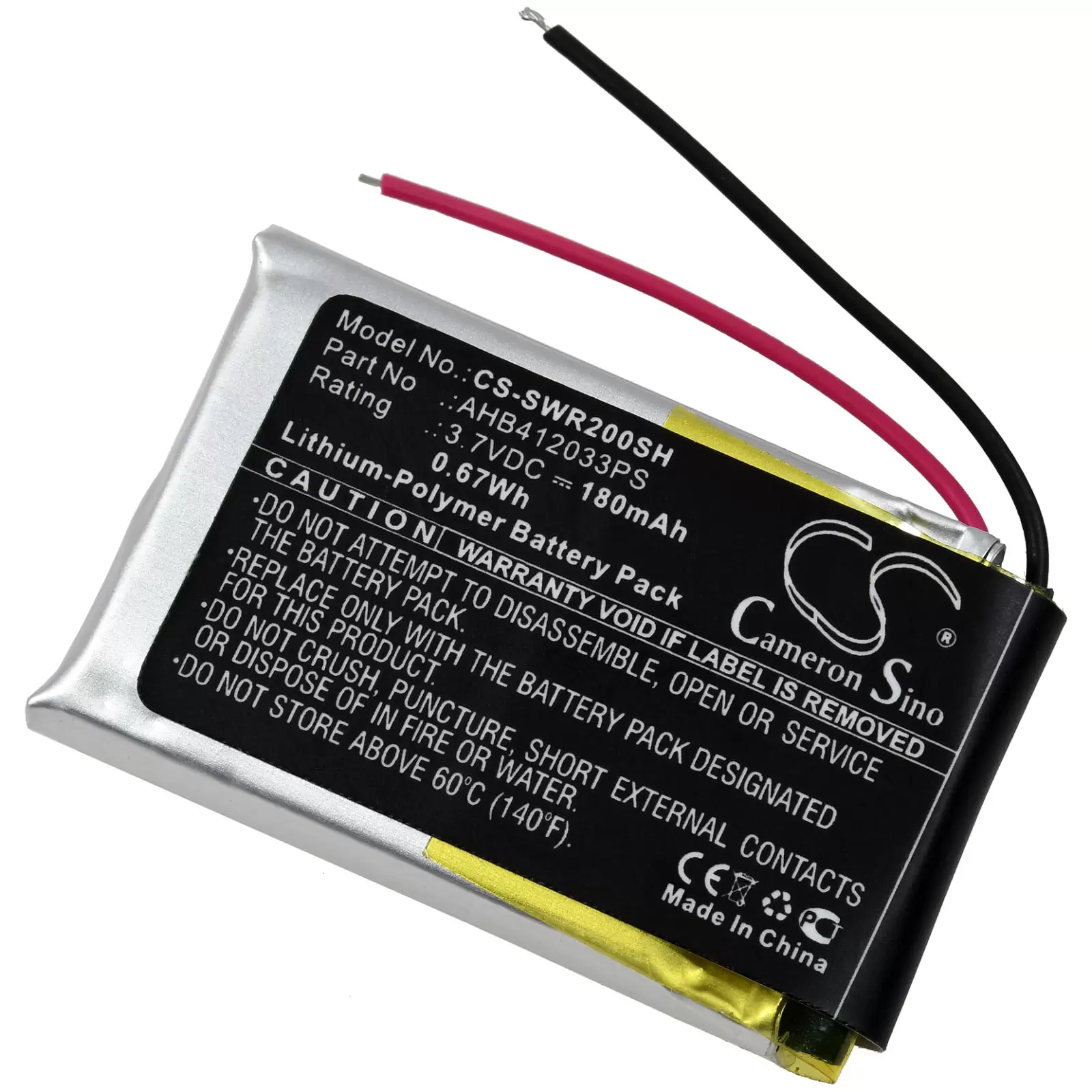 Akku passend für Sony SmartWatch 2, SW 2,  Typ AHB412033PS