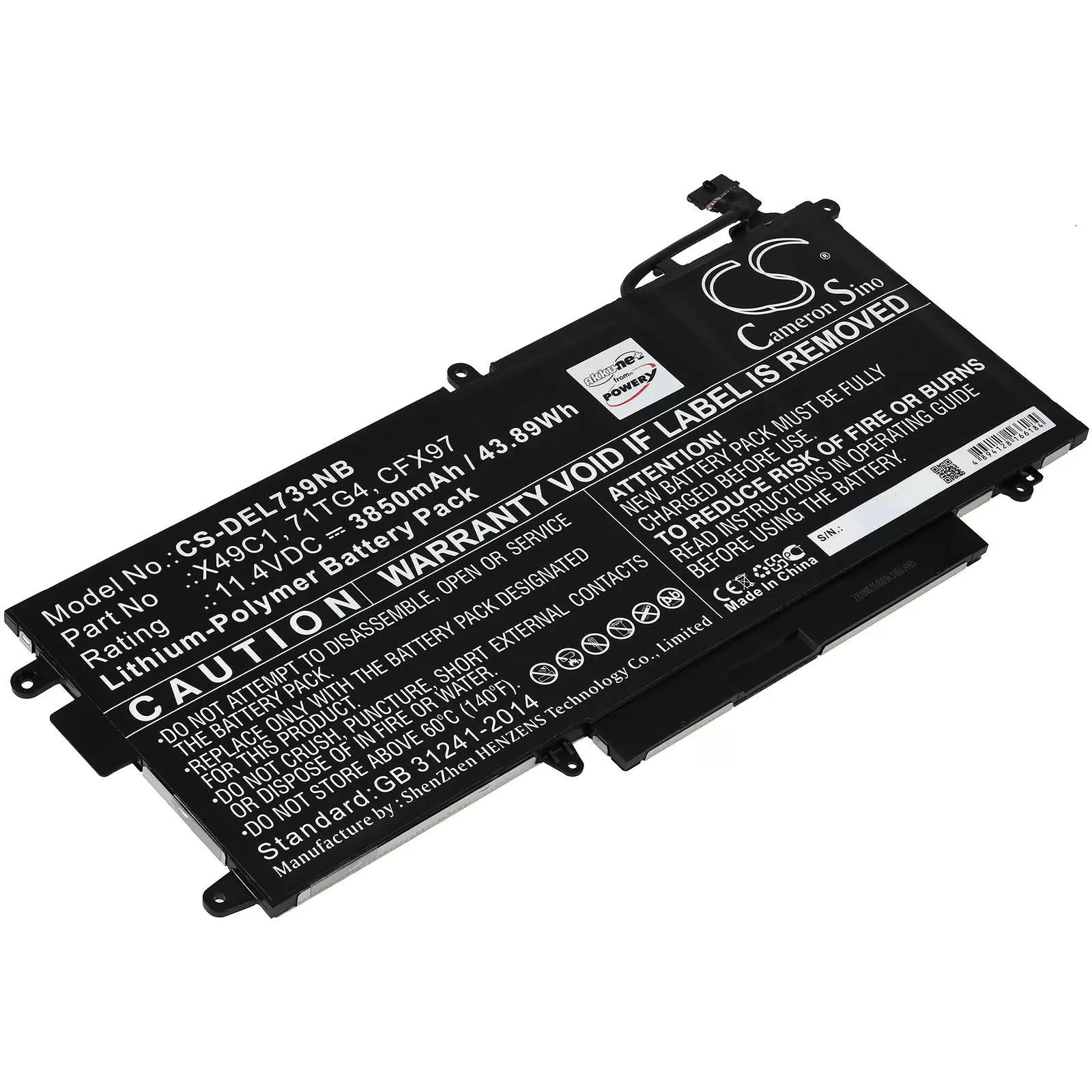 Akku passend für Laptop Dell Latitude 5289 2-in-1, 7390 2-in-1 Typ 71TG4 u.a.