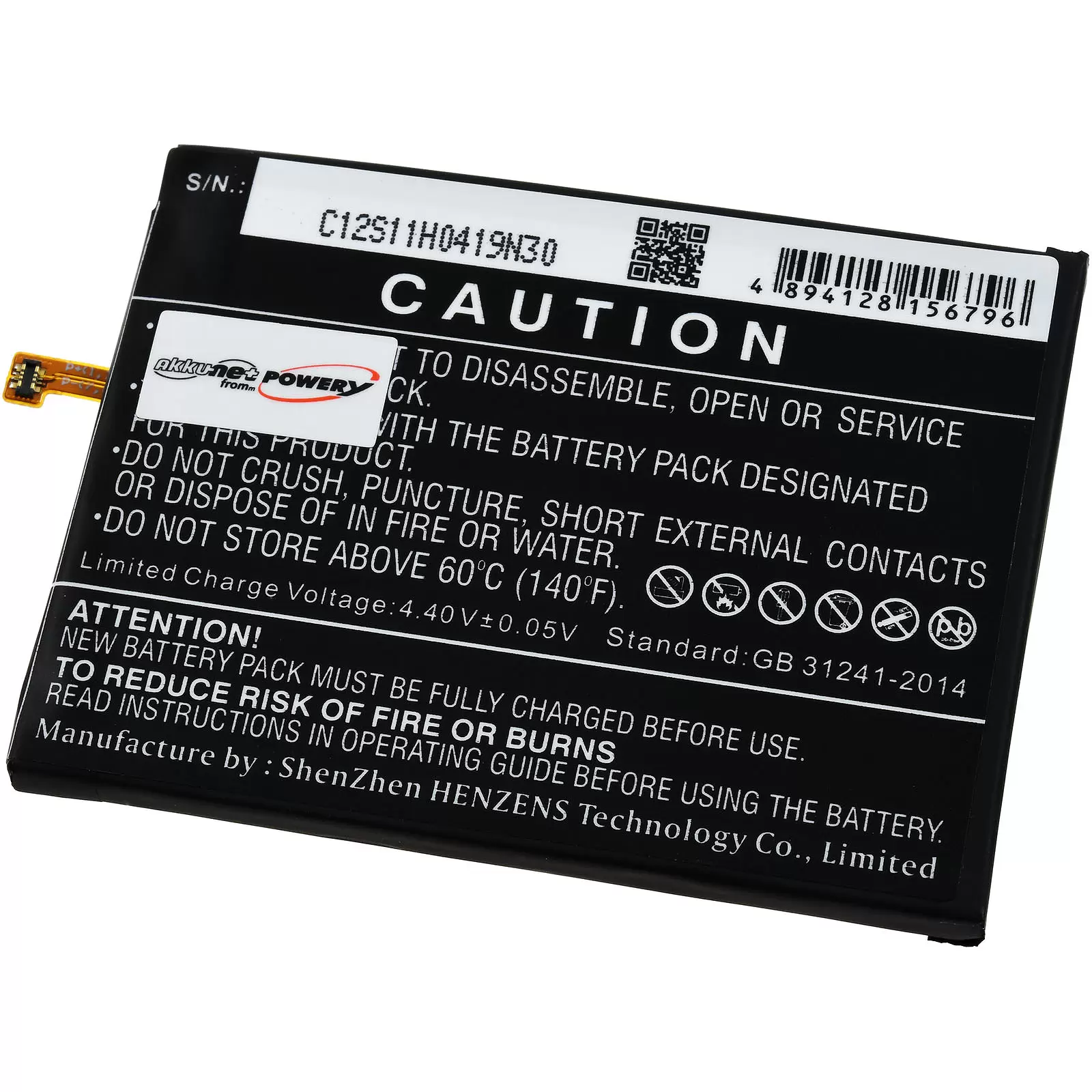 Akku passend für Smartphone, Handy Samsung Galaxy Note 10 Lite,  SN-N770F/DS, Typ EB-BN770ABY u.a.