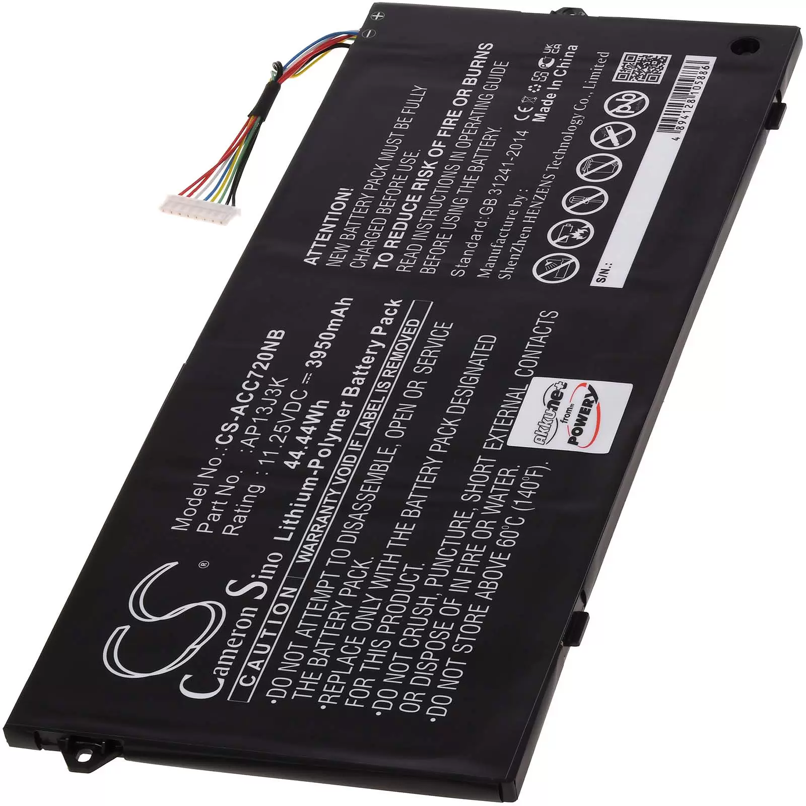 Akku passend für Laptop Acer Chromebook 11 C740, Chromebook Spin 512,  Typ AP13J3K