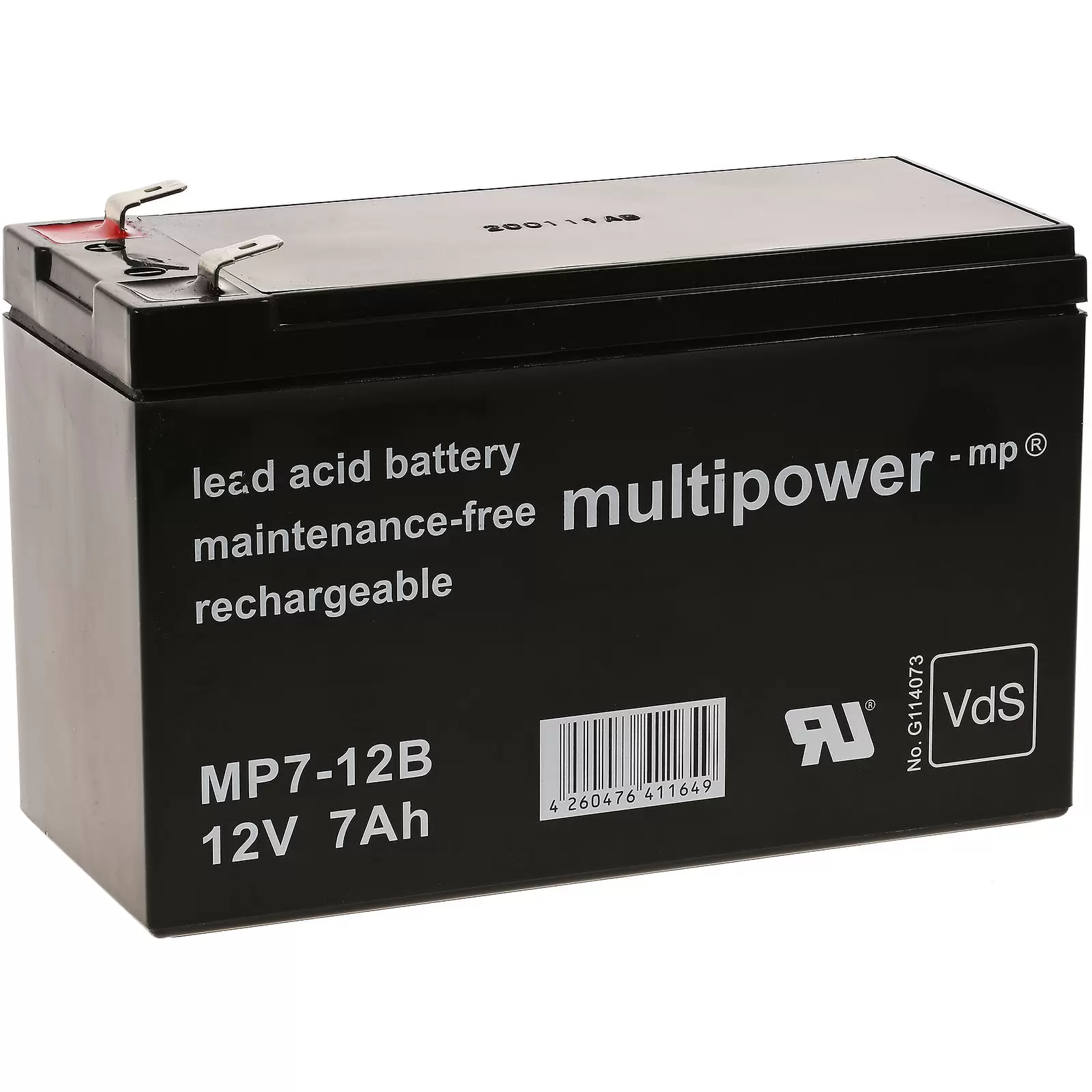 Bleiakku multipower MP7-12B VdS 12V 7Ah ersetzt 7,2Ah