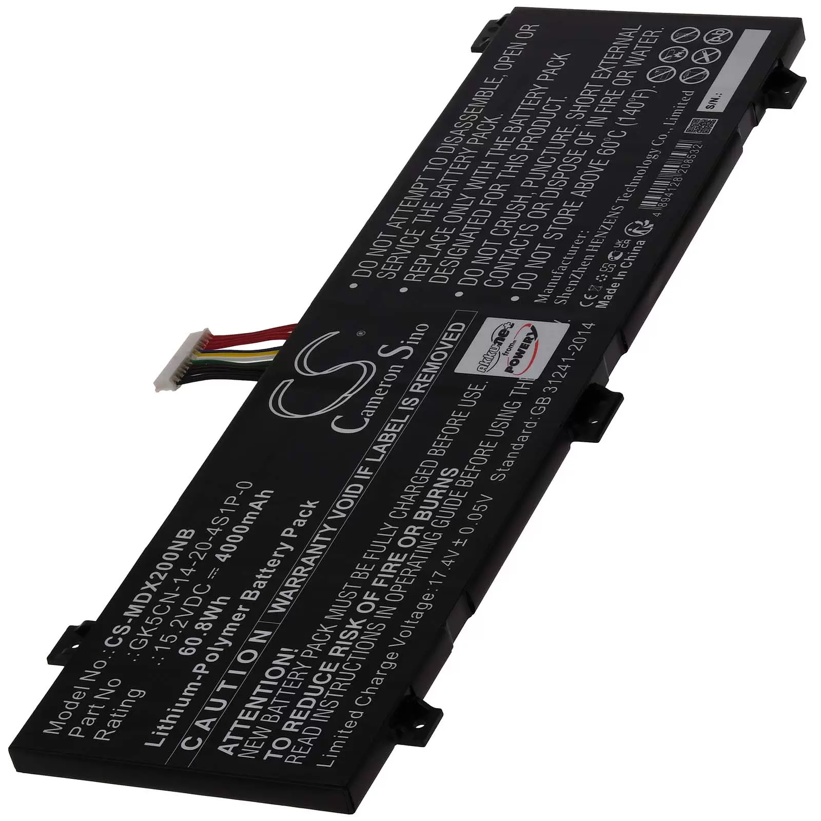 Akku passend für Laptop Medion Erazer Major X20 Schenker XMG Apex 17 XMG Core 15 Typ GK5CN-00-13-4S1P-0