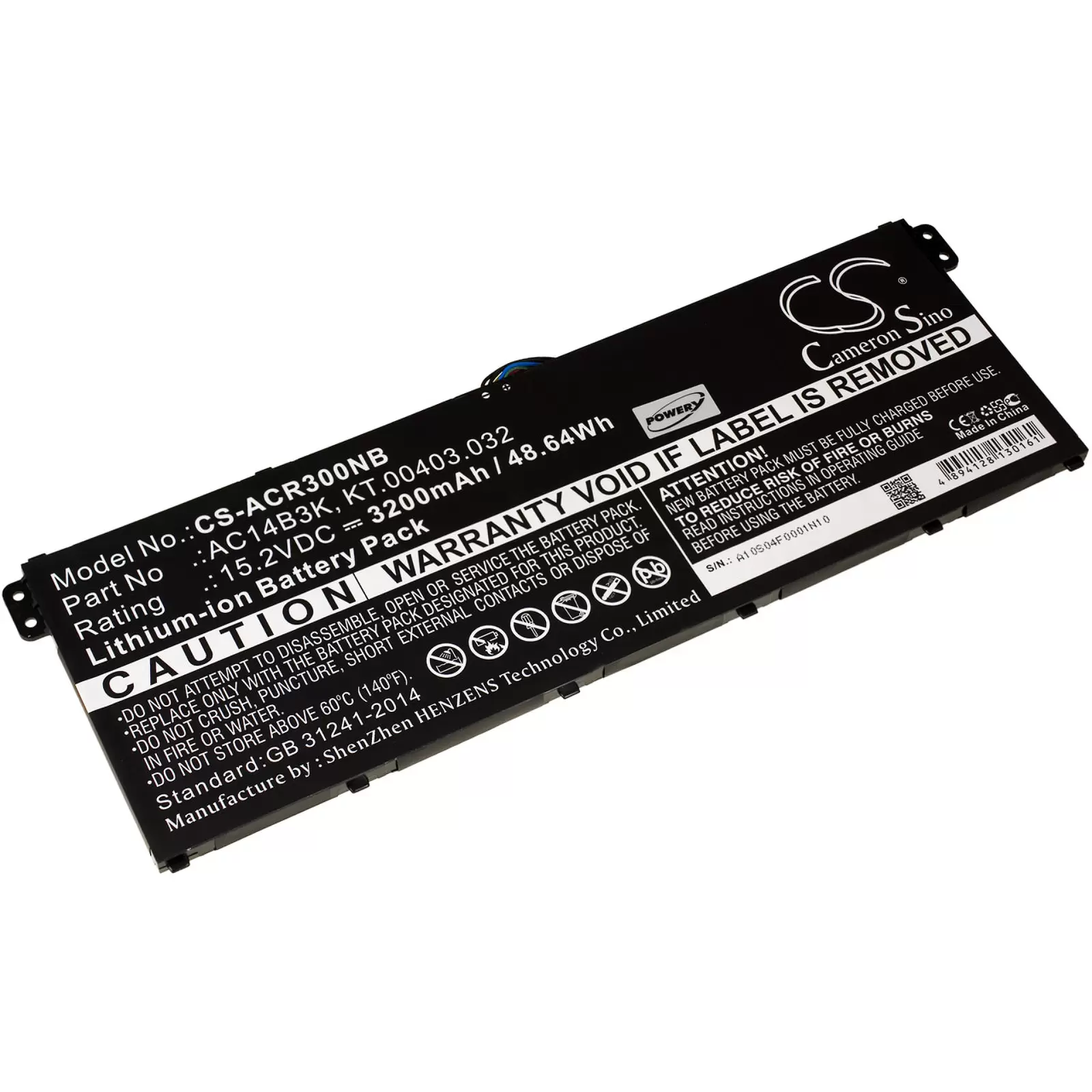 Akku für Laptop Acer Aspire ES15 / R3 / Typ AC14B3K
