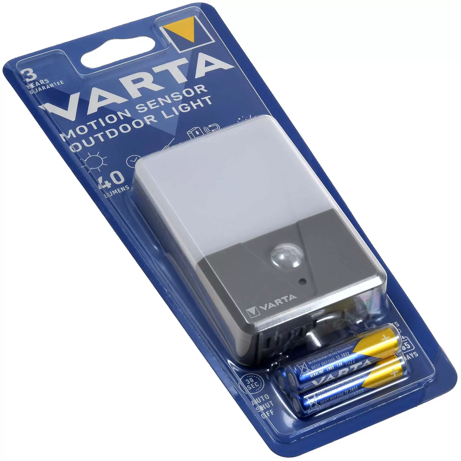 Varta Nachtlicht, Lampe, Motion Sensor Outdoor Light LED inkl. 3X AAA