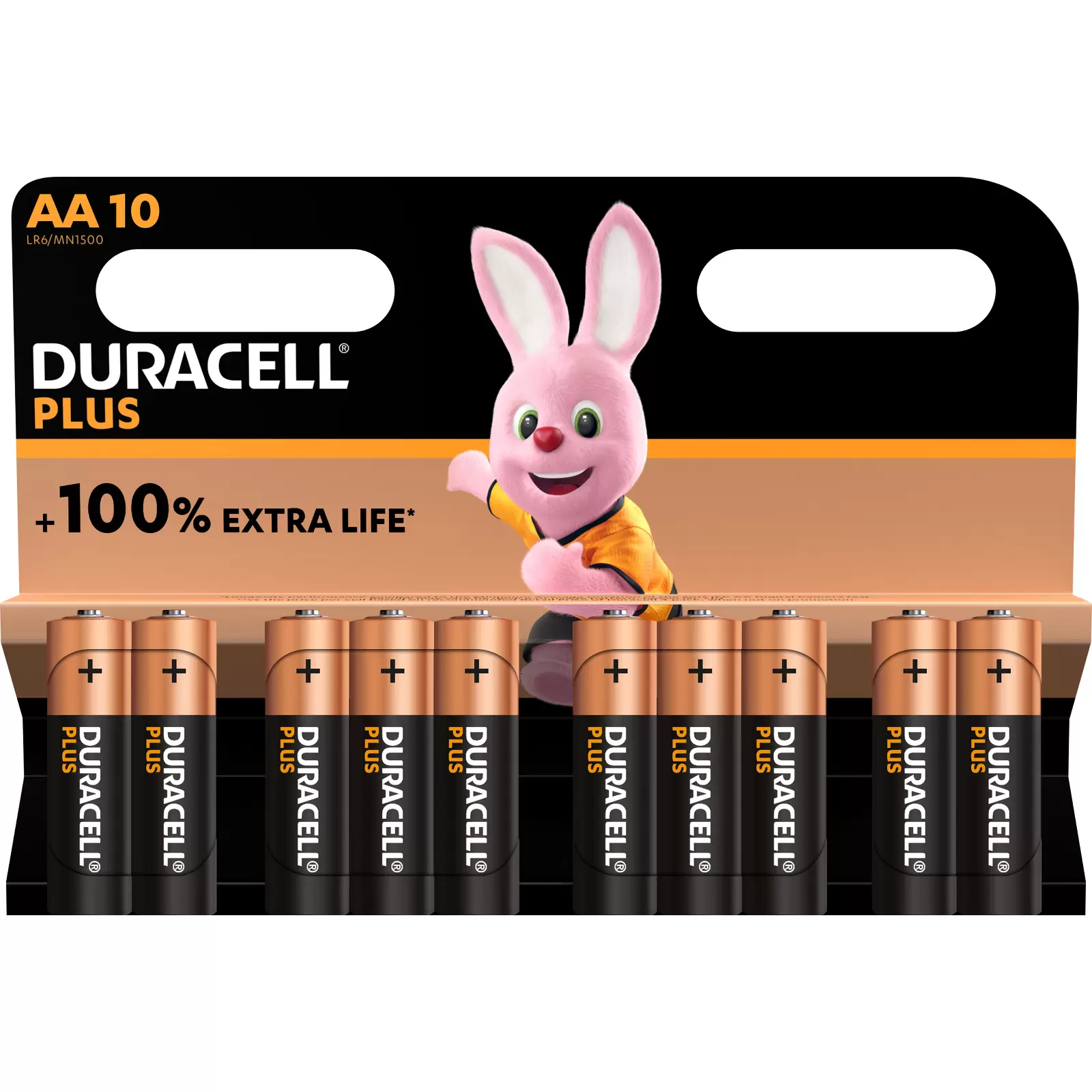 Duracell Batterie Alkaline Mignon AA LR06 1,5V Plus Extra Life 10er Blister