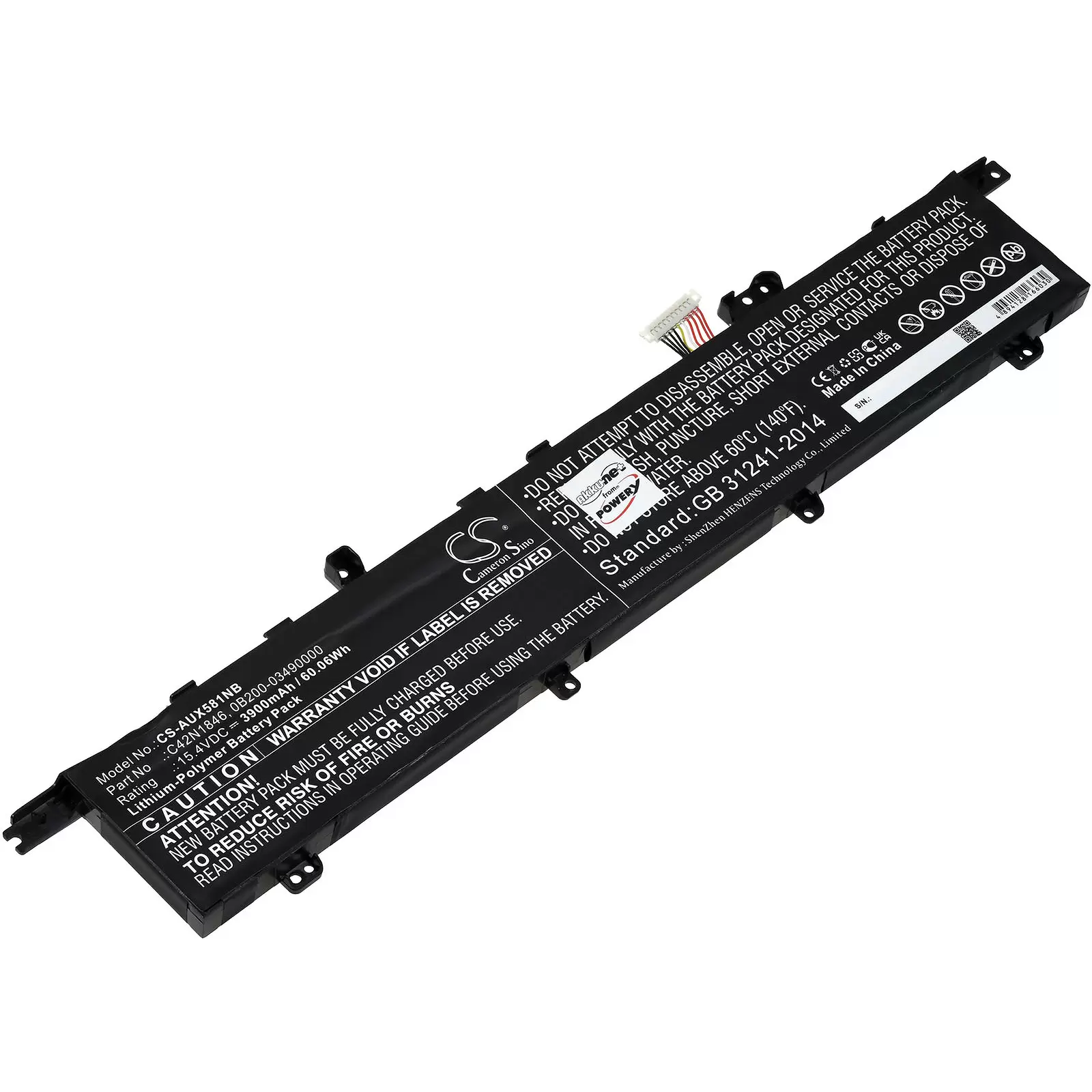 Akku passend für Laptop Asus ZenBook Pro Duo UX581GV-H2004T,  UX581GV-H2002T, Typ C42N1846