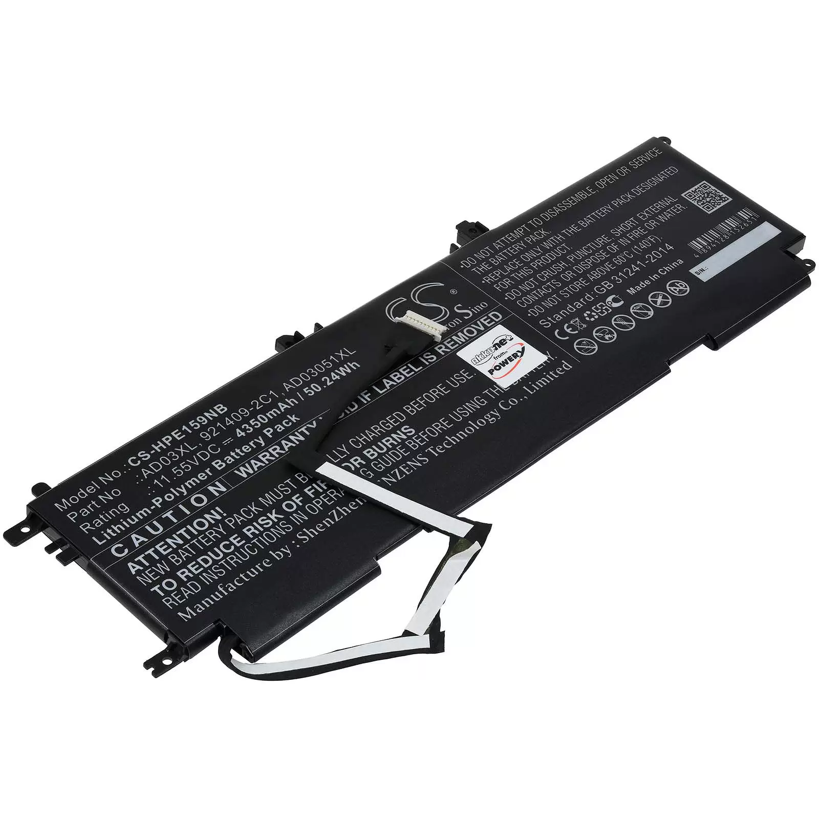 Akku passend für Laptop HP Envy 13-ad000,  Envy 13-ad100, Typ AD03XL