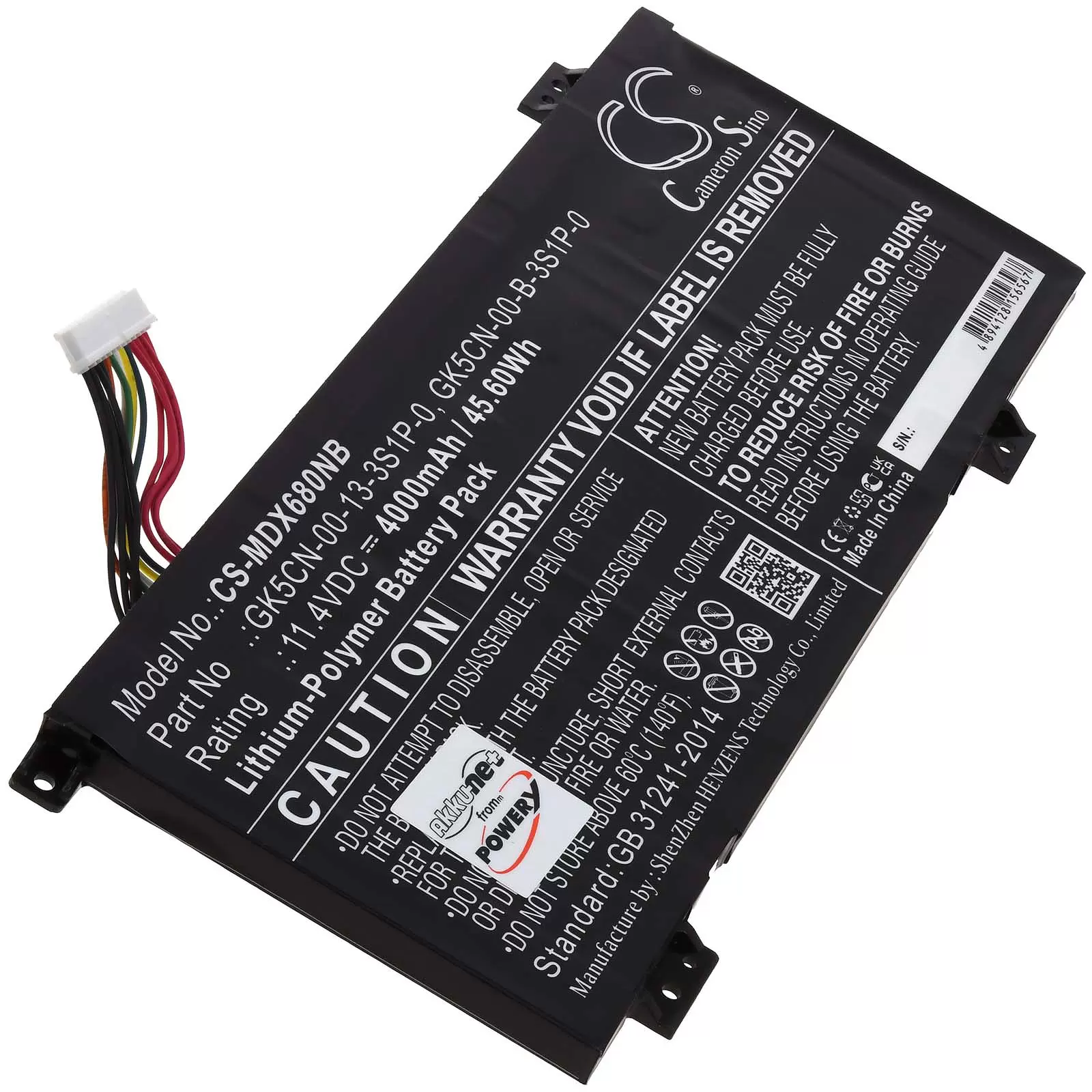 Akku passend für Medion Erazer X6805, Medion MD61635, Typ GK5CN-00-13-3S1P-0