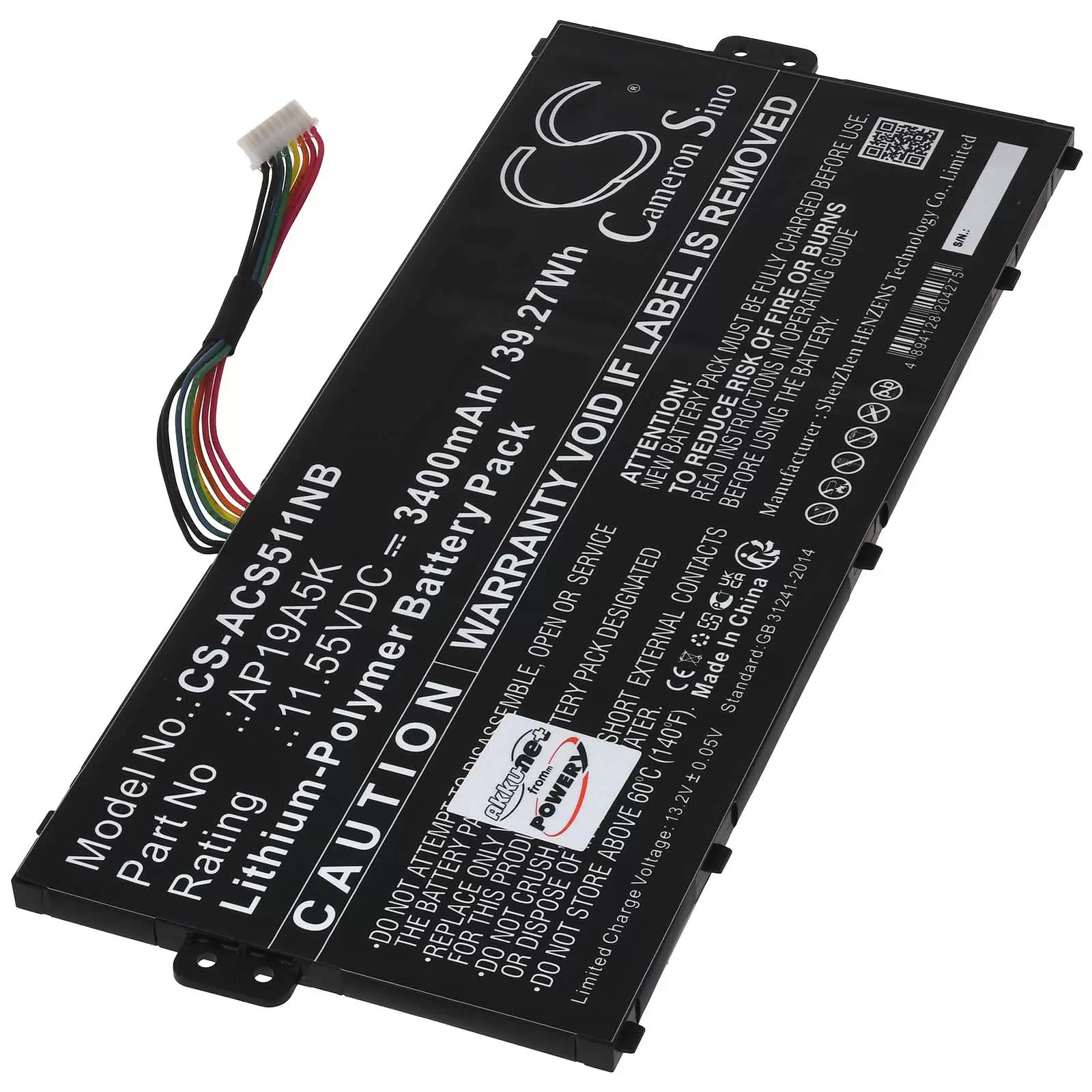 Akku passend für Laptop Acer Chromebook Spin 511 R752T Aspire 5 SP314-54N Typ AP19A5K