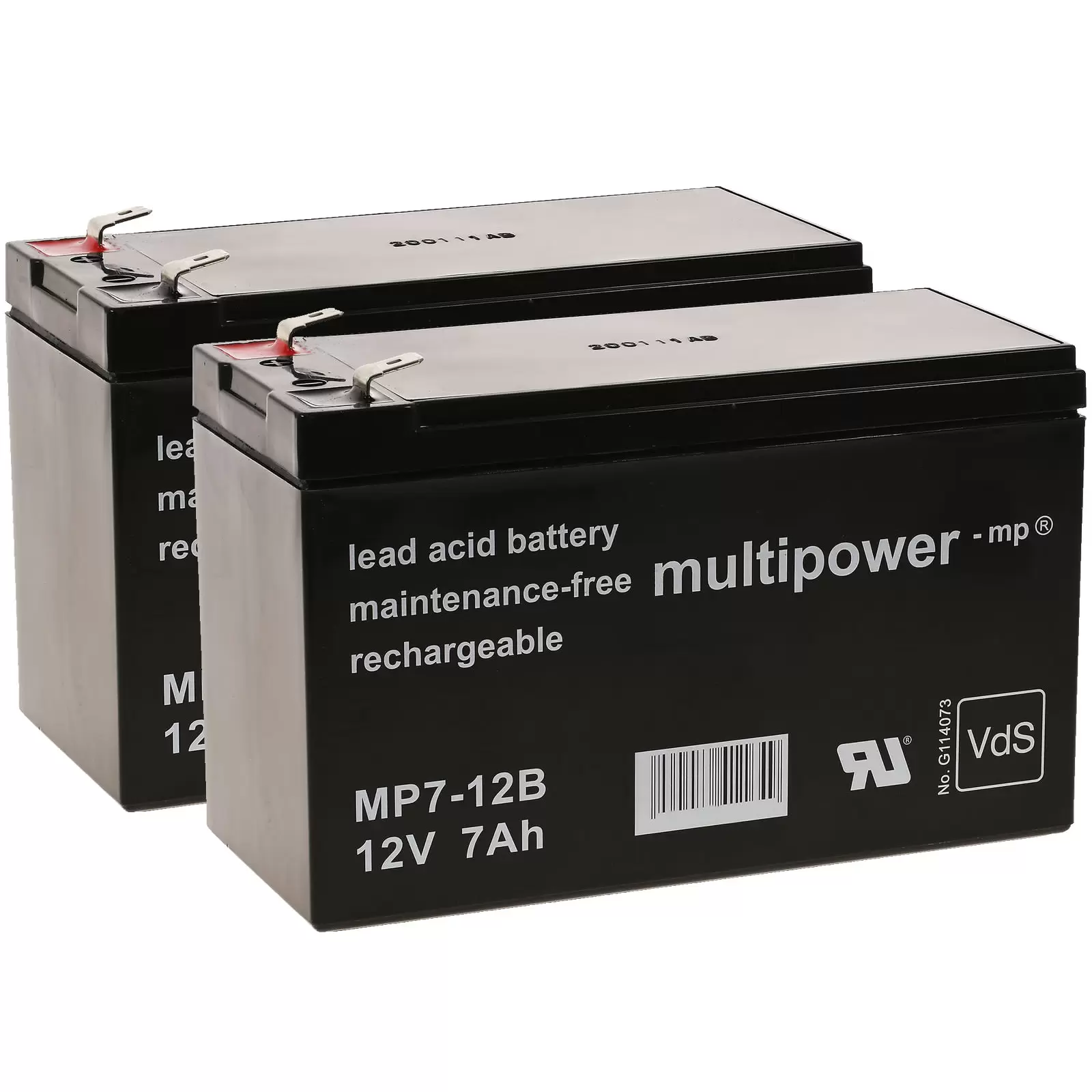 Ersatzakku multipower für USV APC Smart-UPS 750, APC RBC48 u.a. 12V 7Ah ersetzt 7,2Ah