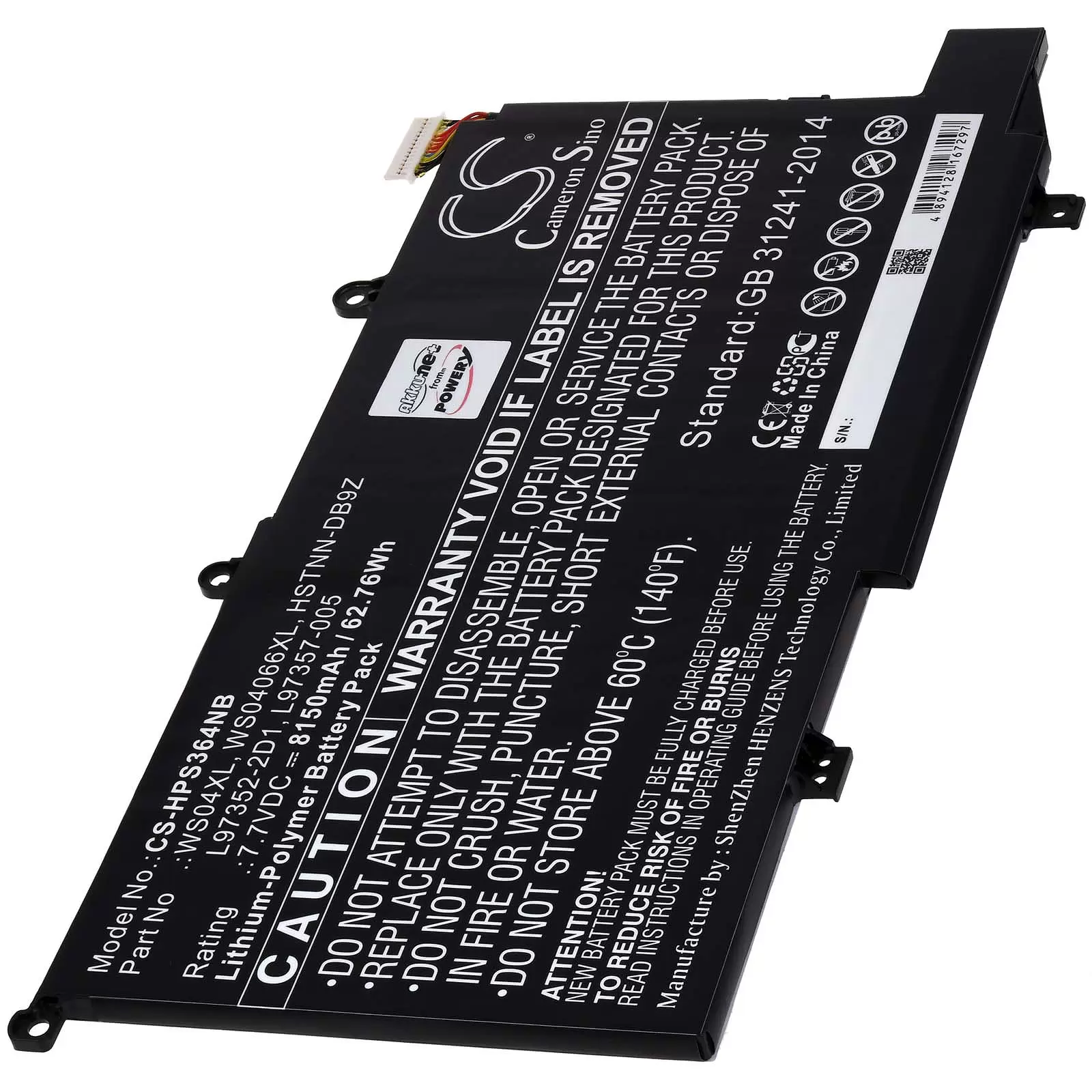 Akku passend für Laptop HP Spectre x360 14-ea0023dx x360 14-ea0002ni Typ WS04XL