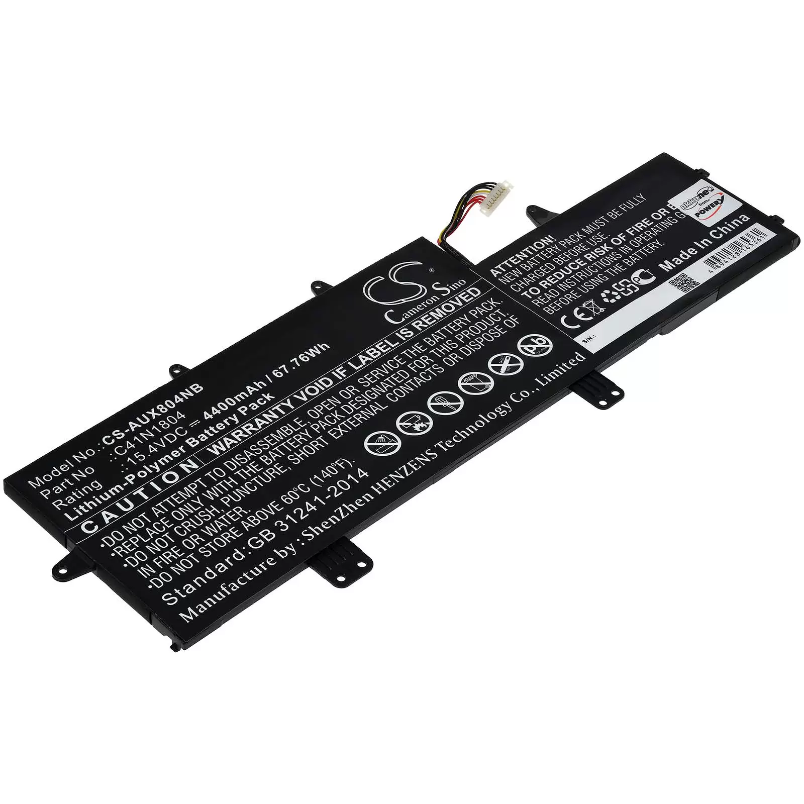 Akku passend für Laptop Asus Zenbook Pro UX480 Serie,  Typ C41N1804